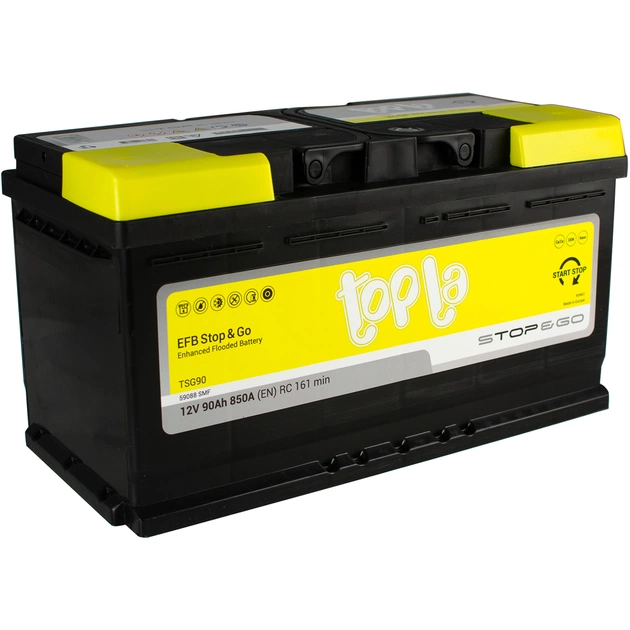 Аккумулятор автомобильный Topla 90 Ah/12V EFB Euro (112 090) - изображение 1