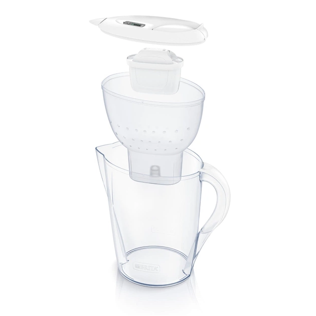 Фільтр-глечик Brita Marella Memo MXPro 2.4л (1.4л води) з фільтр-картриджем 3шт, білий (1052791) - picture 2