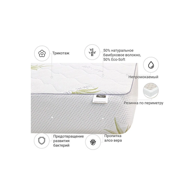 Наматрасник MirSon №1031 Alberto Bamboo Aloe Vera 120х190 см (2200001503168) - изображение 3