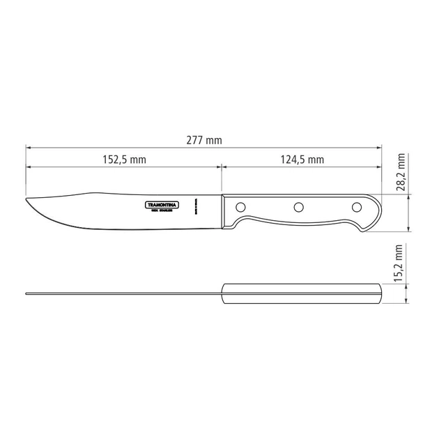 Кухонний ніж Tramontina Polywood Meat 152 мм Червоне Дерево (21126/176) - picture 2