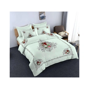 Постільна білизна ШЕМ Royal Satin біла принт троянди двоспальна 180 х 220 (1,8 RS_біла принт троянди) зображення 1