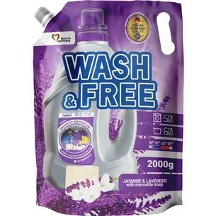 Гель для прання Wash&Free Жасмин та Лаванда з Марсельським милом Дой-пак 2 кг (4262396141873/4823128001430) зображення 1