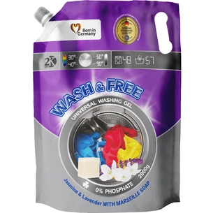 Гель для прання Wash&Free Жасмін та Лаванда з Марсельським милом 2 кг (4262396141873) зображення 1