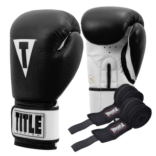Боксерські рукавички Title Premier Leather Black/White M 12 oz (TSBG2 M BK/WH) зображення 1