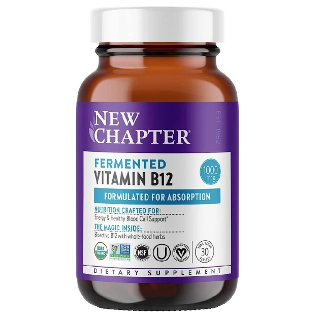 Витамин New Chapter Витамин B12 Ферментированный, 1 мг, Fermented Vitamin В12, 30 табле (NC0258) - изображение 1
