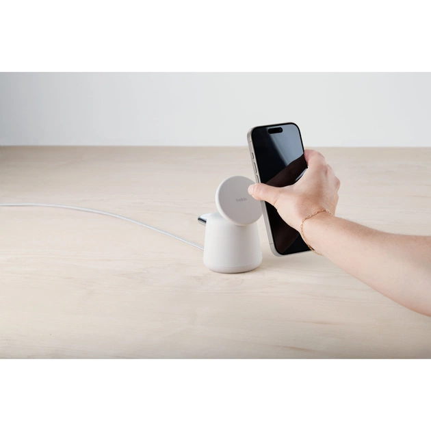 Зарядний пристрій Belkin 2in1 MagSafe iPhone/Watch/AirPods Sand Mass (WIZ020VFH37) - picture 2