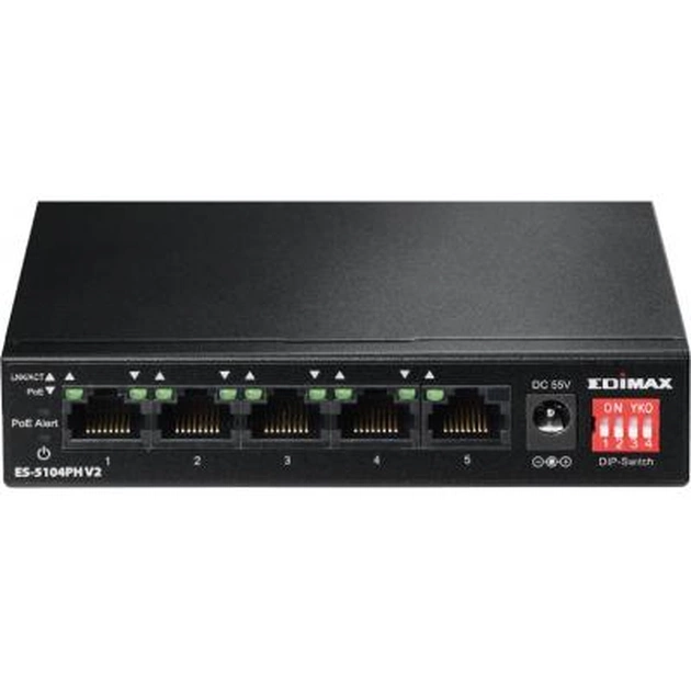 Комутатор мережевий Edimax ES-5104PH V2 - изображение 1