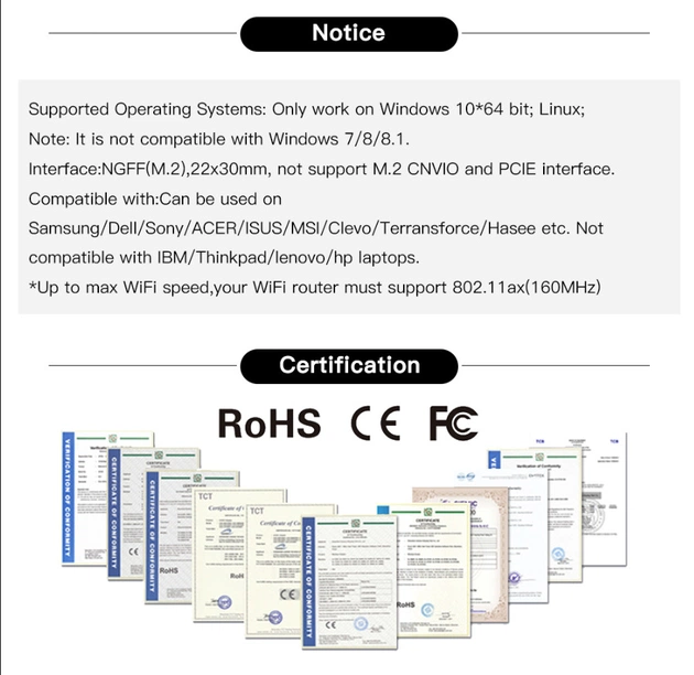 Бездротовий адаптер Fenvi AX210NGW Kit - picture 9