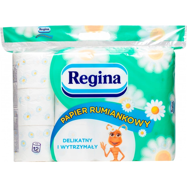 Туалетний папір Regina Camomile FSC Ромашка 18 м 150 відривів 3 шари 12 рулонів (8004260268530) - зображення 1