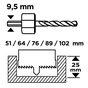 Коронка Graphite по дереву, 51,64,76,89,102мм, адаптер, кейс, 8шт (56T747) - зменшене зображення 2