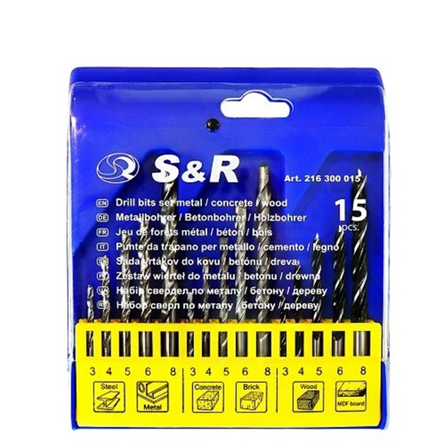 Набор сверл S&R 15шт (216300015) - изображение 1