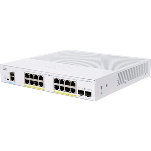 Комутатор мережевий Cisco CBS350 Managed 16-port GE, PoE, 2x1G SFP (CBS350-16P-2G-EU) зображення 1