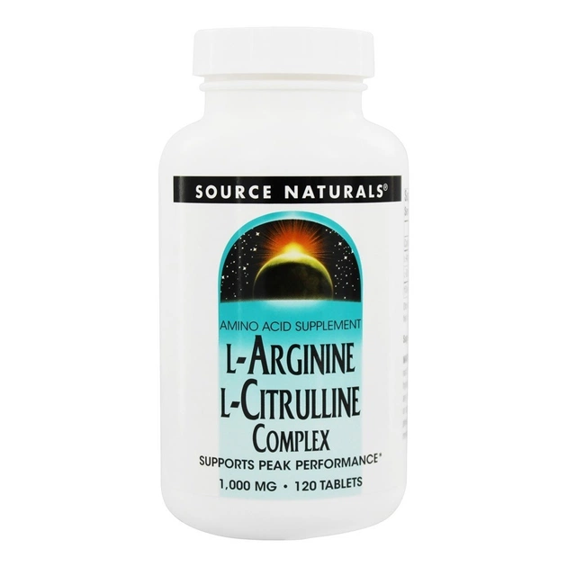 Амінокислота Source Naturals L-Аргінін L-Цитруліновий Комплекс 1000мг, 120 таблеток (SN2043) - зображення 1
