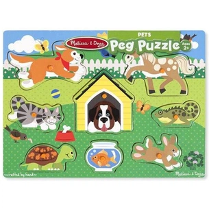 Розвиваюча іграшка Melissa&Doug Рамка-вкладиш Домашні тварини 8 ел (MD19053) зображення 1