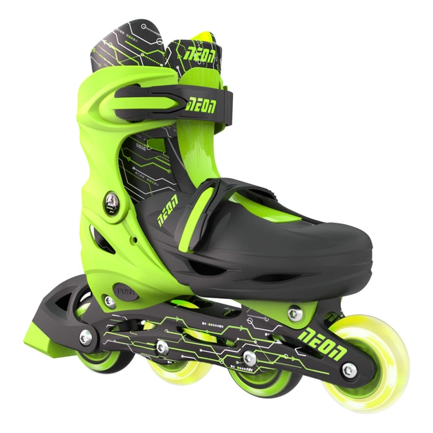 Роликові ковзани Neon Inline Green розмір 30-33 (NT07G4) - изображение 1