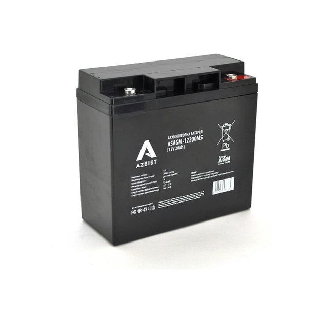 Батарея до ДБЖ AZBIST 12V 20 Ah Super AGM (ASAGM-12200M5) - зображення 1