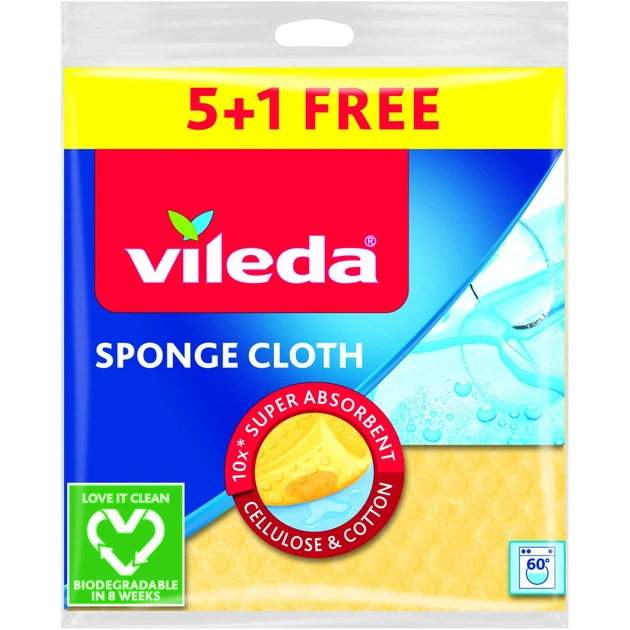 Серветки для прибирання Vileda Вологопоглинаючі 6 шт. (4023103127975) - picture 1