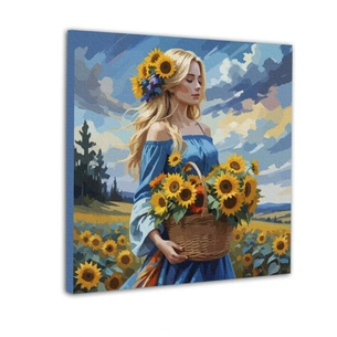 Картина по номерам Santi Кошик з соняшниками 40 х 40 см (955057) зображення 1