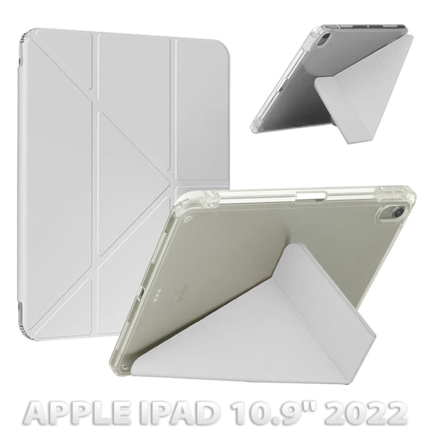 Чехол для планшета BeCover Ultra Slim Origami Transparent Apple iPad 10.9" 2022/24/11" 2025 Gray (712939) - изображение 1