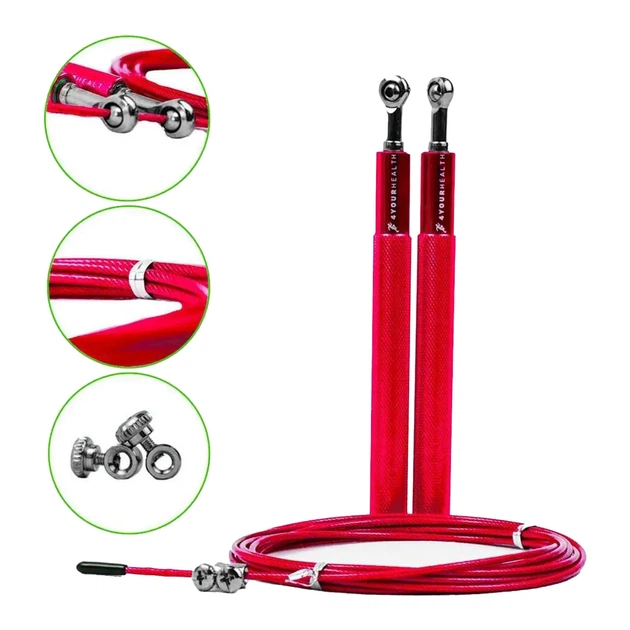 Скакалка 4yourhealth Jump Rope Premium 0194 швидкісна 3м Червона (4YH_0194_Red) - picture 5