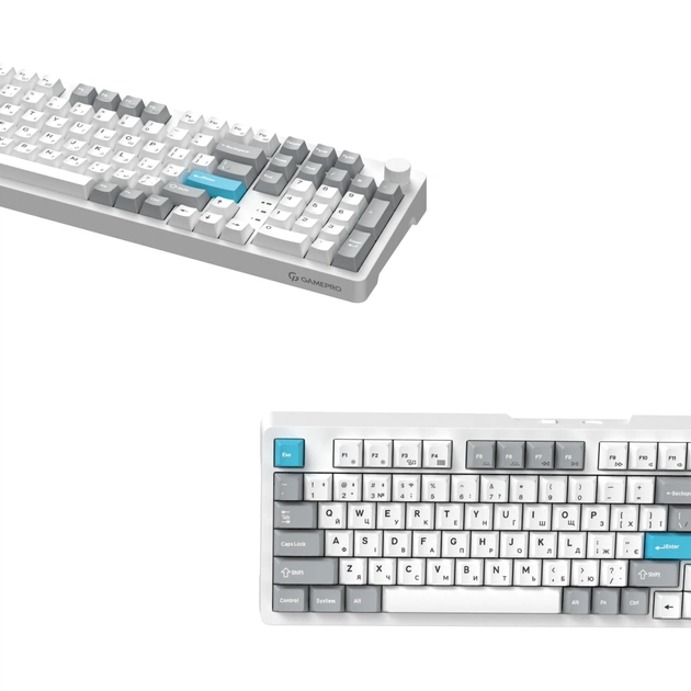 Клавіатура GamePro Asgard Drakkar Keychron Super Red Switch Wireless/Bluetooth/USB UA White (MK305WH) - picture 4