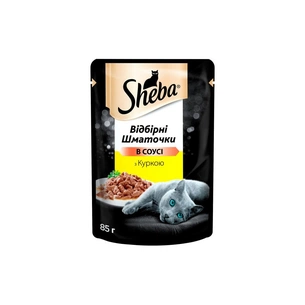 Вологий корм для кішок Sheba cig POU з куркою в соусі 85 г (4770608257170) зображення 1