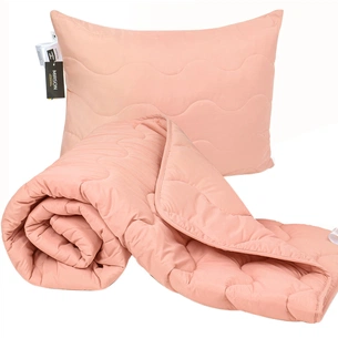 Ковдра MirSon Набір бавовняний Всесезонний №1747 Eco Light Coral Ковдра 172x205 + подушка 50x70 середня (2200003710755) зображення 1