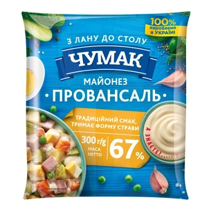 Соус Чумак Майонез Провансаль 67% 300 г (4823096008509) зображення 1