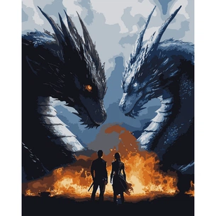 Картина по номерам Santi 4 крило Вершники драконів 40х50 с (955047) зображення 1