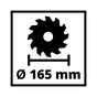 Дискова пила Einhell TE-CS 18/165-1LI - Solo PXC 18V, 165х20 мм, 2.6кг (без АКБ та ЗП) (4331207) - уменьшенное изображение 10