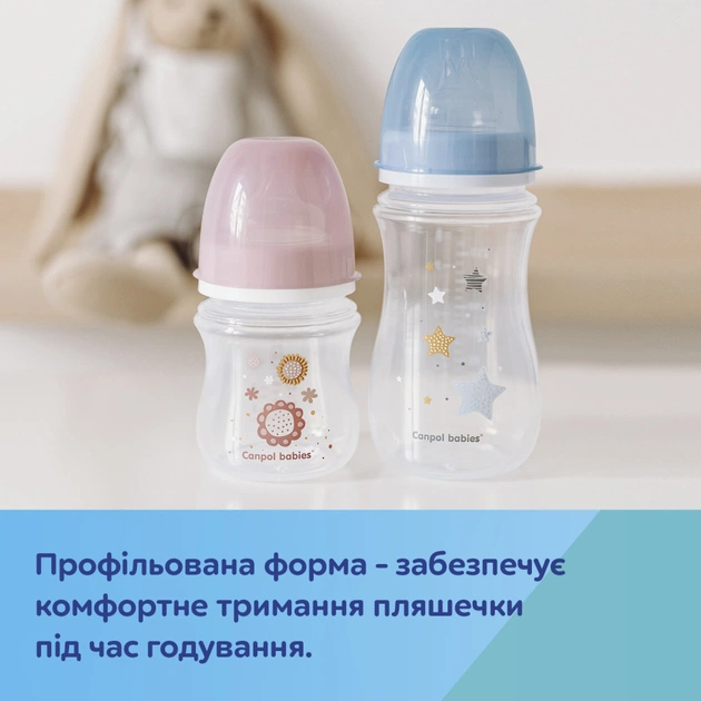 Бутылочка для кормления Canpol babies EasyStart Newborn baby с широким отверстием 240 мл (35/217_pin) - изображение 6