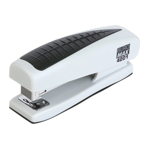 Степлер Buromax пластиковий, 20 аркушів, (скоби №24;26), 123 х 36 х 52 мм, сірий (BM.4201-09) - picture 1