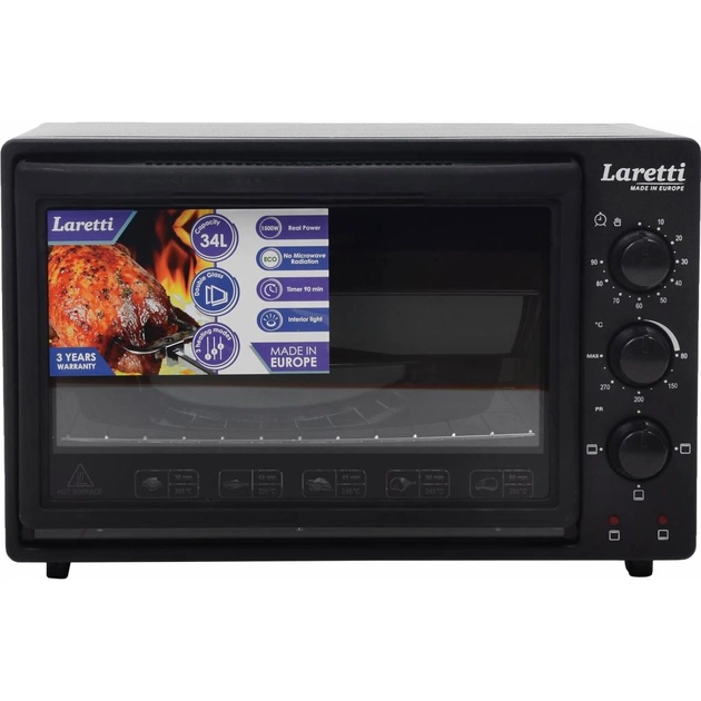Електропіч Laretti LR-EC3404 Black - зображення 1