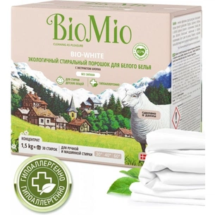 Пральний порошок BioMio Bio-White концентрат 1.5 кг (4603014004666) зображення 1