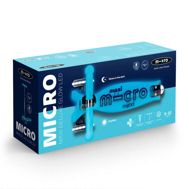 Самокат Micro серії Maxi Deluxe Glow LED" Синій кришталь" (MMD366) - изображение 5