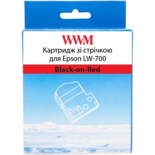 Стрічка для принтера етикеток WWM для Epson LW-700 24mm х 8m Black-on-Red (WWM-SC24R) зображення 1