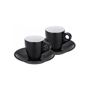 Набір чашок Kela Mattia з блюдцем для еспресо 4 предмета Чорний (12750) зображення 1