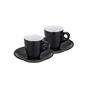 Набір чашок Kela Mattia з блюдцем для еспресо 4 предмета Чорний (12750) - уменьшенное изображение 1