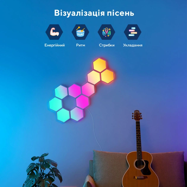 Світильник Govee H6061 Glide Hexa Light Panels 10шт RGB Білий (B6061301) - picture 4