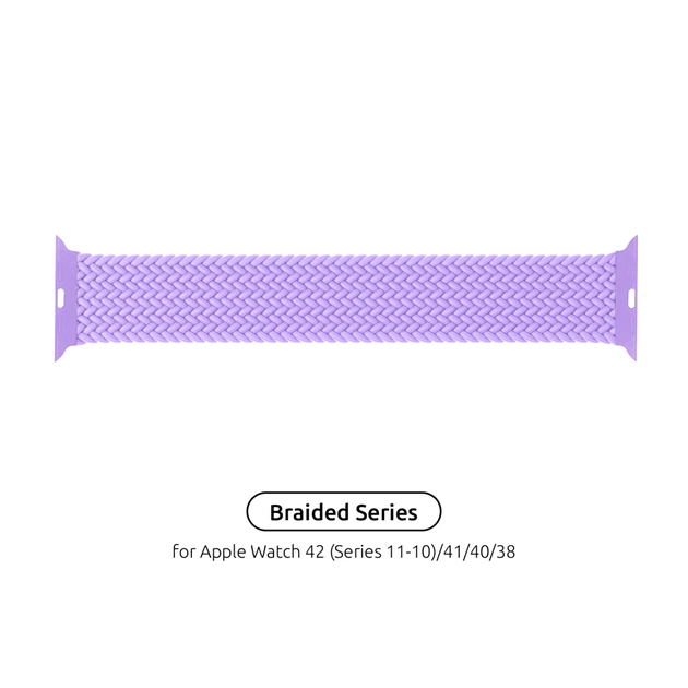 Ремінець до смарт-годинника Armorstandart Braided Solo Loop для Apple Watch 42 (Series 11-10)/41/40/38 Lavender Grey Size 4 (132 mm) (ARM64898) - зображення 1