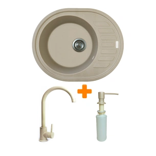 Мийка кухонна Adamant Ovum Сахара + змішувач + дозатор (1824296900402) зображення 1