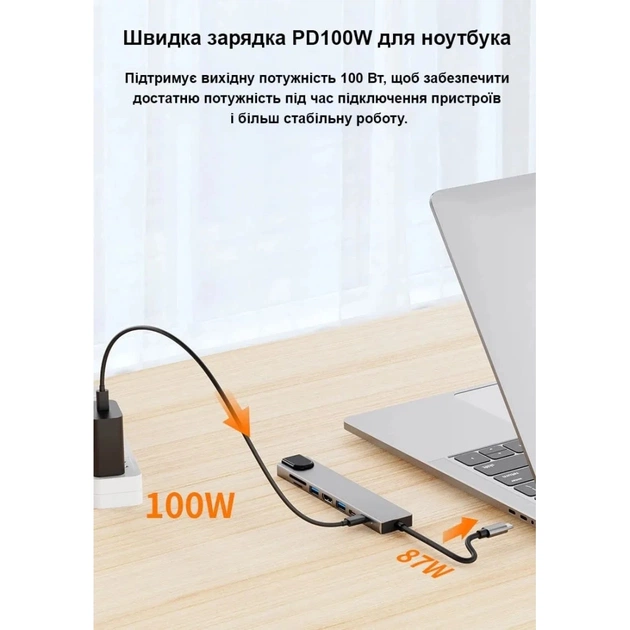 Концентратор Dynamode USB-C 8-in-1 HDMI 4K30Hz + 1xRJ45 + 1xUSB 3.0 + 1xUSB 2.0 + 1xUSB-C PD (BYL-2017L) - picture 11