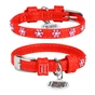Нашийник для тварин WAUDOG Glamour з QR-паспортом "Квіти" XXS2 Ш 9 мм Д 19-25 см червоний (32533) - зменшене зображення 1