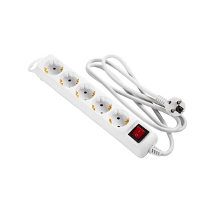 Мережевий подовжувач 2E 5XSchuko з вимикачем,1.5м, white (2E-U05ESM1.5) зображення 1
