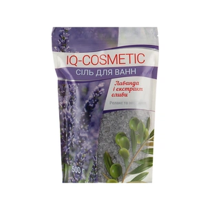Сіль для ванн IQ-Cosmetic Лаванда і екстракт оливи 500 г (4820049382525) изображение 1