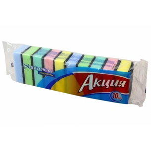 Губки кухонні Акция большие 10 шт (4823058319292) зображення 1