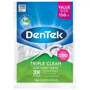 Флос-зубочистки DenTek Потрійне очищення 150 шт. (047700019055) зображення 1