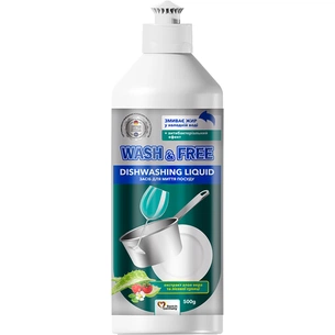 Засіб для ручного миття посуду Wash&Free екстракт алое вера та лісової суниці 500 г (4260637722843) зображення 1