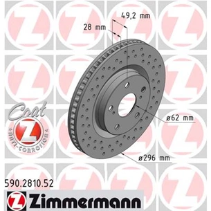 Гальмівний диск ZIMMERMANN 590.2810.52 зображення 1