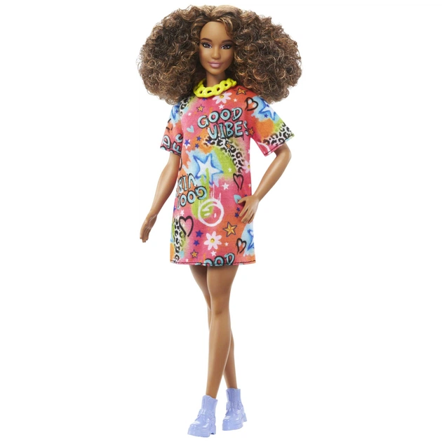 Лялька Barbie Fashionistas в яскравій сукні-футболці (HPF77) - изображение 1